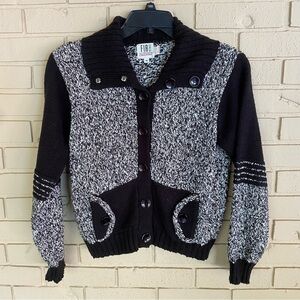 Vintage Fia Italia Handloomed Cardigan Sweater Art To Wear Artsy Womens M 80s